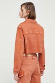 Джинсова куртка Guess Originals жіноча колір помаранчевий перехідна Джинсова куртка Guess Originals жіноча колір помаранчевий перехідна