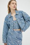Джинсова куртка Gestuz жіноча перехідна oversize колір блакитний Джинсова куртка Gestuz жіноча перехідна oversize колір блакитний
