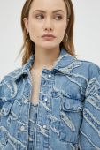 Джинсова куртка Gestuz жіноча перехідна oversize колір блакитний Джинсова куртка Gestuz жіноча перехідна oversize колір блакитний