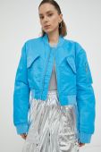Куртка-бомбер Gestuz жіночий перехідна колір блакитний Куртка-бомбер Gestuz жіночий перехідна колір блакитний