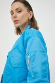 Куртка-бомбер Gestuz жіночий перехідна колір блакитний Куртка-бомбер Gestuz жіночий перехідна колір блакитний
