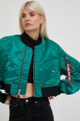 Куртка Alpha Industries MA-1 BOXY WMN жіноча колір зелений перехідна Куртка Alpha Industries MA-1 BOXY WMN жіноча колір зелений перехідна