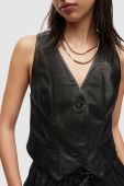 Жилет AllSaints Petra колір чорний однобортний Жилет AllSaints Petra колір чорний однобортний
