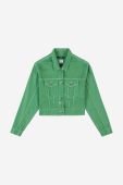 Джинсова куртка KSUBI Cropped жіноча колір зелений перехідна oversize WPS23JK004-green