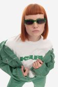 Джинсова куртка KSUBI Cropped жіноча колір зелений перехідна oversize WPS23JK004-green