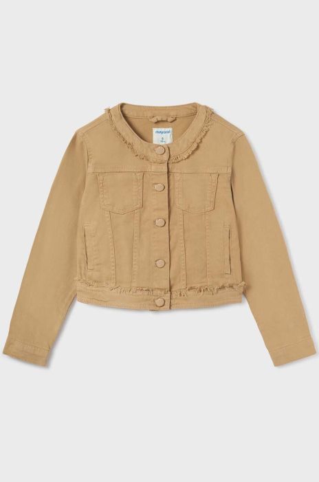 Дитяча джинсова куртка Mayoral колір коричневий Дитяча джинсова куртка Mayoral колір коричневий