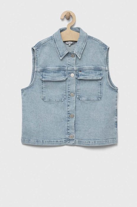 Джинсова дитяча безрукавка Tommy Hilfiger колір блакитний Джинсова дитяча безрукавка Tommy Hilfiger колір блакитний