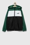 Дитяча куртка Puma ESS+ CB Windbreaker B колір зелений Дитяча куртка Puma ESS+ CB Windbreaker B колір зелений