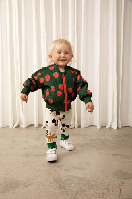 Дитяча куртка-бомбер Mini Rodini колір зелений Дитяча куртка-бомбер Mini Rodini колір зелений