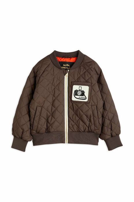 Дитяча куртка-бомбер Mini Rodini колір коричневий (3052294) Дитяча куртка-бомбер Mini Rodini колір коричневий (3052294)