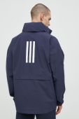 Дощовик adidas чоловіча колір синій перехідна Дощовик adidas чоловіча колір синій перехідна