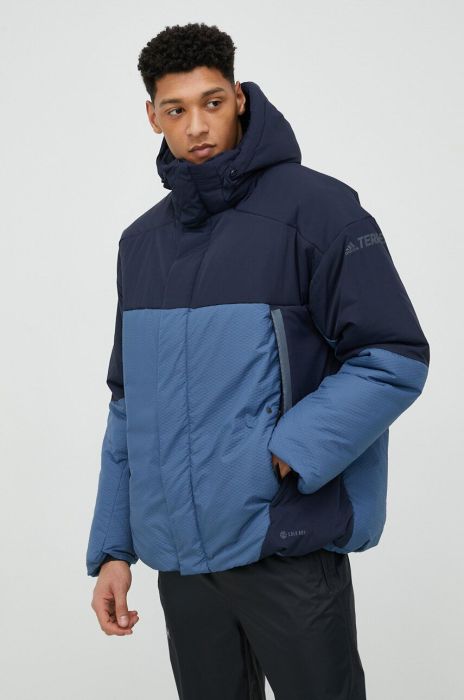 Спортивна пухова куртка adidas TERREX Myshelter колір блакитний Спортивна пухова куртка adidas TERREX Myshelter колір блакитний