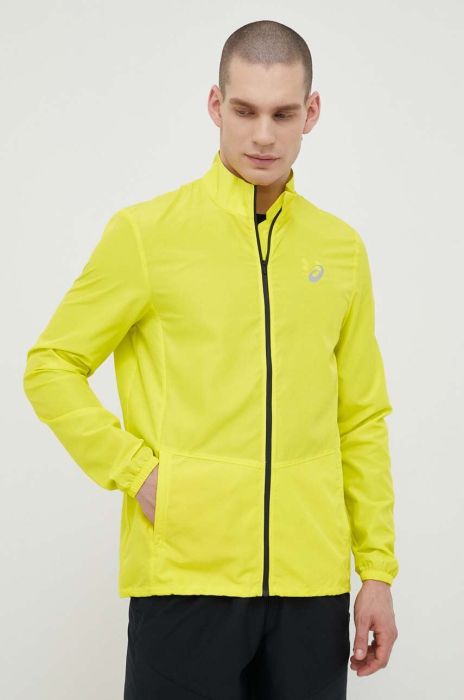 Бігова куртка Asics Core колір зелений перехідна Бігова куртка Asics Core колір зелений перехідна