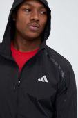 Бігова куртка adidas Performance Marathon колір чорний перехідна Бігова куртка adidas Performance Marathon колір чорний перехідна