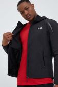Бігова куртка adidas Performance Marathon колір чорний перехідна Бігова куртка adidas Performance Marathon колір чорний перехідна