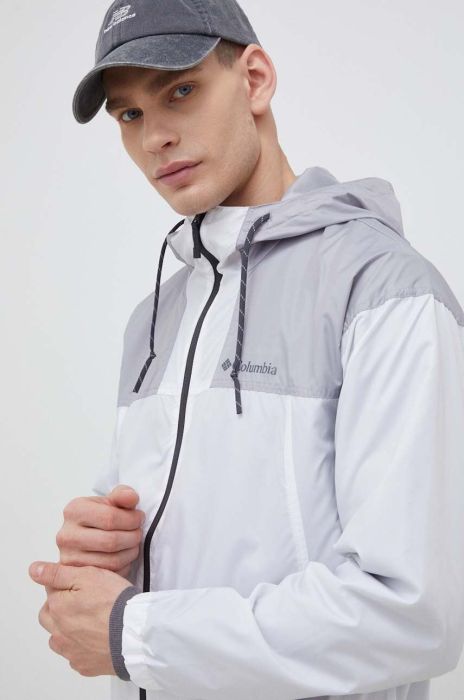 Куртка Columbia чоловіча колір білий перехідна Куртка Columbia чоловіча колір білий перехідна