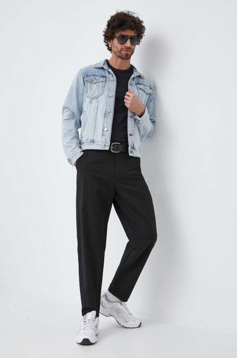 Джинсова куртка Armani Exchange чоловіча перехідна колір блакитний Джинсова куртка Armani Exchange чоловіча перехідна колір блакитний