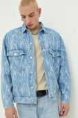 Джинсова куртка Tommy Jeans чоловіча перехідна oversize колір блакитний (3267010) Джинсова куртка Tommy Jeans чоловіча перехідна oversize колір блакитний (3267010)