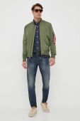 Куртка-бомбер Alpha Industries чоловічий колір зелений перехідна 191103.01-SageGreen Куртка-бомбер Alpha Industries чоловічий колір зелений перехідна 191103.01-SageGreen