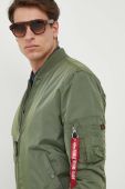 Куртка-бомбер Alpha Industries чоловічий колір зелений перехідна 191103.01-SageGreen Куртка-бомбер Alpha Industries чоловічий колір зелений перехідна 191103.01-SageGreen
