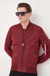 Куртка-бомбер Alpha Industries колір бордовий перехідна 191103.184-Burgundy Куртка-бомбер Alpha Industries колір бордовий перехідна 191103.184-Burgundy