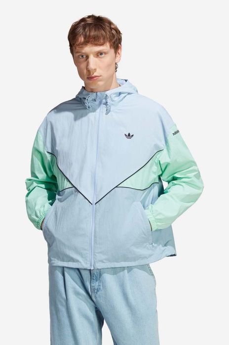 Куртка adidas Originals Adicolor Seasonal Archive Windbreaker чоловіча перехідна oversize HR8934-BLUDAW/AMB колір блакитний Куртка adidas Originals Adicolor Seasonal Archive Windbreaker чоловіча перехідна oversize HR8934-BLUDAW/AMB колір блакитний