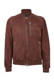 Шкіряна куртка AllSaints чоловіча колір коричневий перехідна