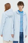 Протидощова куртка Rains 12020 Long Jacket перехідна колір блакитний Протидощова куртка Rains 12020 Long Jacket перехідна колір блакитний