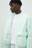 Дощовик Rains 15530 Fuse Bomber Jacket колір зелений перехідна oversize Дощовик Rains 15530 Fuse Bomber Jacket колір зелений перехідна oversize