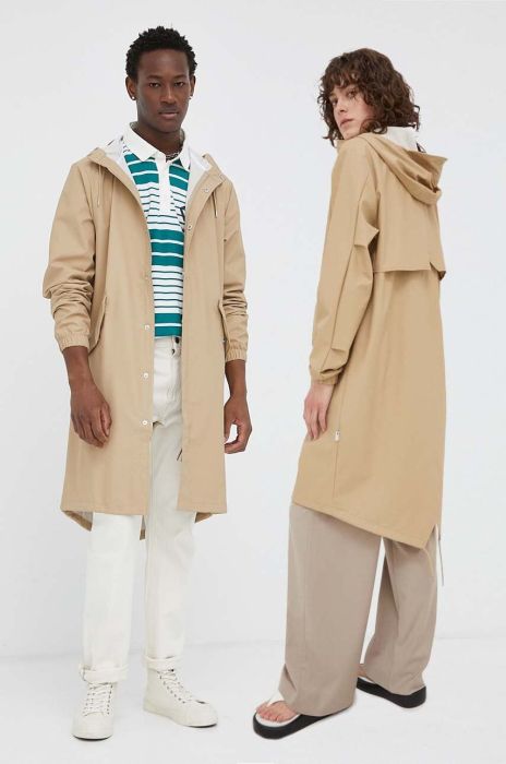 Куртка Rains колір бежевий перехідна 18140.24-24Sand Куртка Rains колір бежевий перехідна 18140.24-24Sand