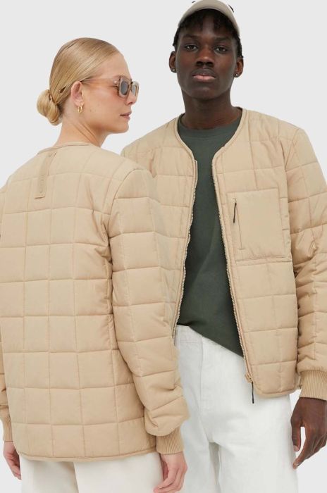 Куртка Rains 18170 Liner Jacket колір бежевий перехідна Куртка Rains 18170 Liner Jacket колір бежевий перехідна