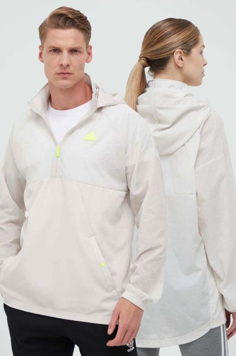 Куртка adidas колір бежевий перехідна