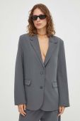 Піджак Samsoe Samsoe колір сірий однобортний однотонна