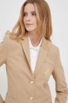 Піджак Lauren Ralph Lauren колір бежевий однобортний однотонна Піджак Lauren Ralph Lauren колір бежевий однобортний однотонна