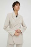 Піджак Herskind Lilith колір бежевий двобортний однотонний Піджак Herskind Lilith колір бежевий двобортний однотонний
