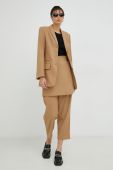 Піджак By Malene Birger колір бежевий однобортний однотонна Піджак By Malene Birger колір бежевий однобортний однотонна