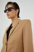 Піджак By Malene Birger колір бежевий однобортний однотонна Піджак By Malene Birger колір бежевий однобортний однотонна