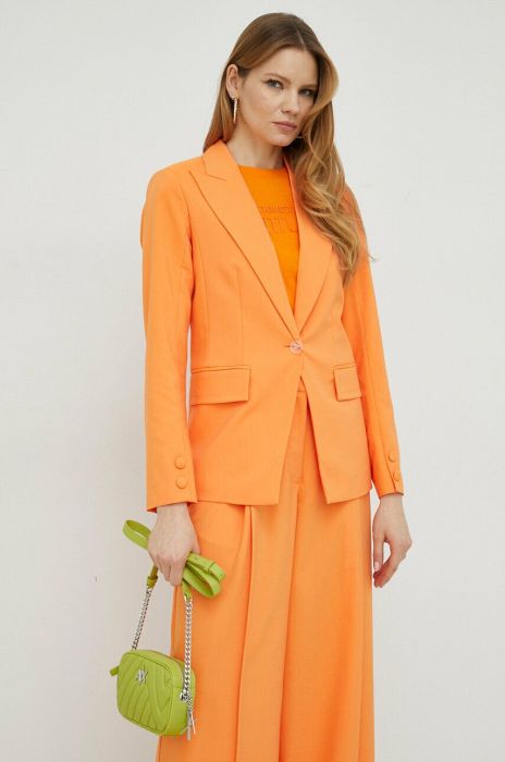 Піджак Twinset колір помаранчевий однобортний однотонна (3027935)