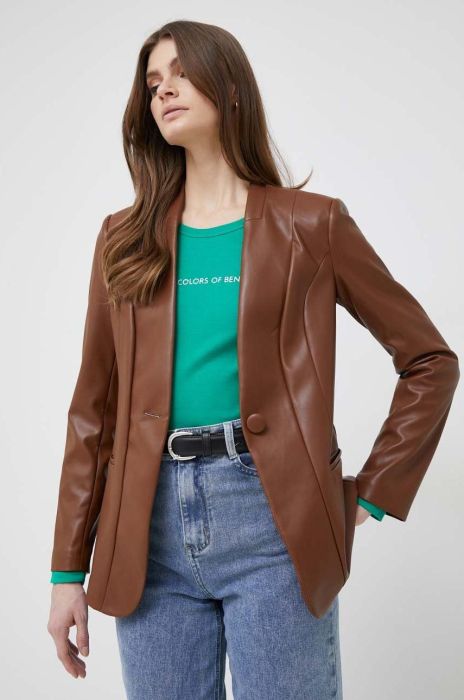 Піджак Sisley колір коричневий однобортний однотонна