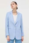 Льняний жакет BOSS однобортний однотонна колір блакитний Льняний жакет BOSS однобортний однотонна колір блакитний