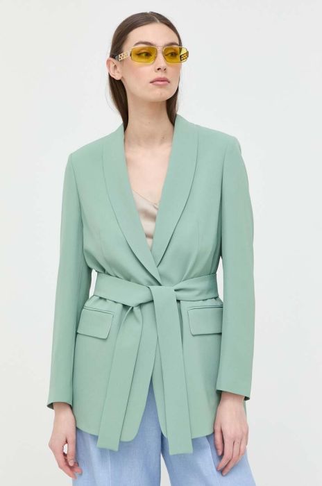 Піджак BOSS колір зелений однобортний однотонна Піджак BOSS колір зелений однобортний однотонна