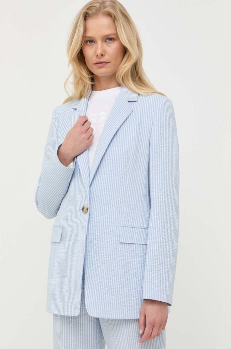 Піджак BOSS однобортний візерунок колір блакитний (3241327)