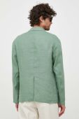 Льняний жакет Sisley колір зелений Льняний жакет Sisley колір зелений