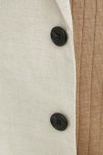 Льняний жакет Bruuns Bazaar Lino Karlo blazer колір бежевий Льняний жакет Bruuns Bazaar Lino Karlo blazer колір бежевий