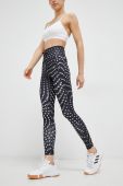 Легінси для бігу adidas Performance Brand Love колір чорний візерунок Легінси для бігу adidas Performance Brand Love колір чорний візерунок