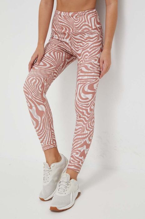 Легінси для йоги adidas Performance Yoga Essentials Printed колір коричневий візерунок Легінси для йоги adidas Performance Yoga Essentials Printed колір коричневий візерунок