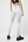 Легінси для тренувань adidas Performance Brand Love колір білий візерунок Легінси для тренувань adidas Performance Brand Love колір білий візерунок
