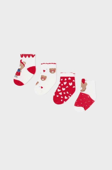 Шкарпетки для немовлят Mayoral Newborn 4-pack колір червоний Шкарпетки для немовлят Mayoral Newborn 4-pack колір червоний