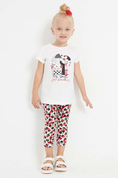 Дитячі легінси Mayoral колір червоний візерунок Дитячі легінси Mayoral колір червоний візерунок