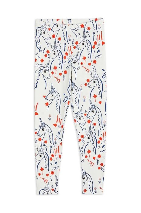 Дитячі легінси Mini Rodini колір білий візерунок Дитячі легінси Mini Rodini колір білий візерунок